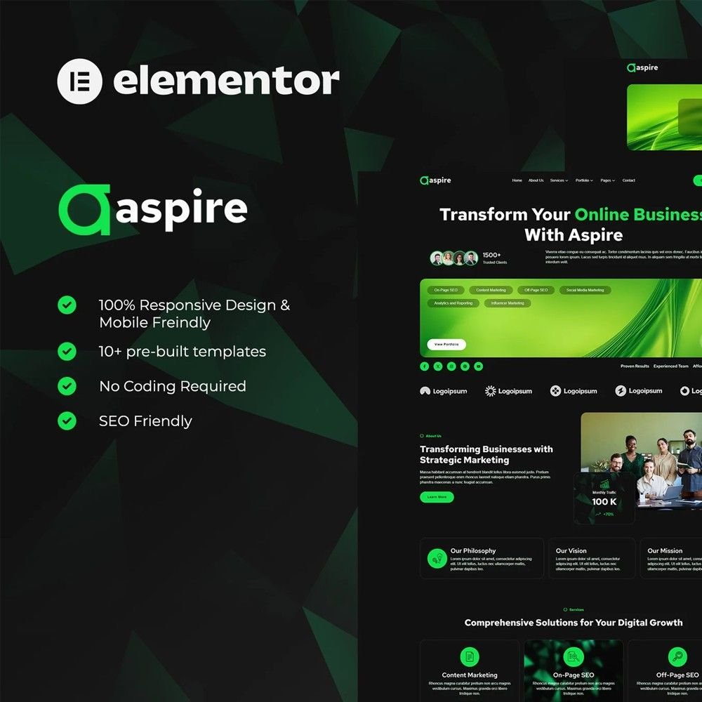 Aspire - SEO & Digital Marketing Elementor Template Kit