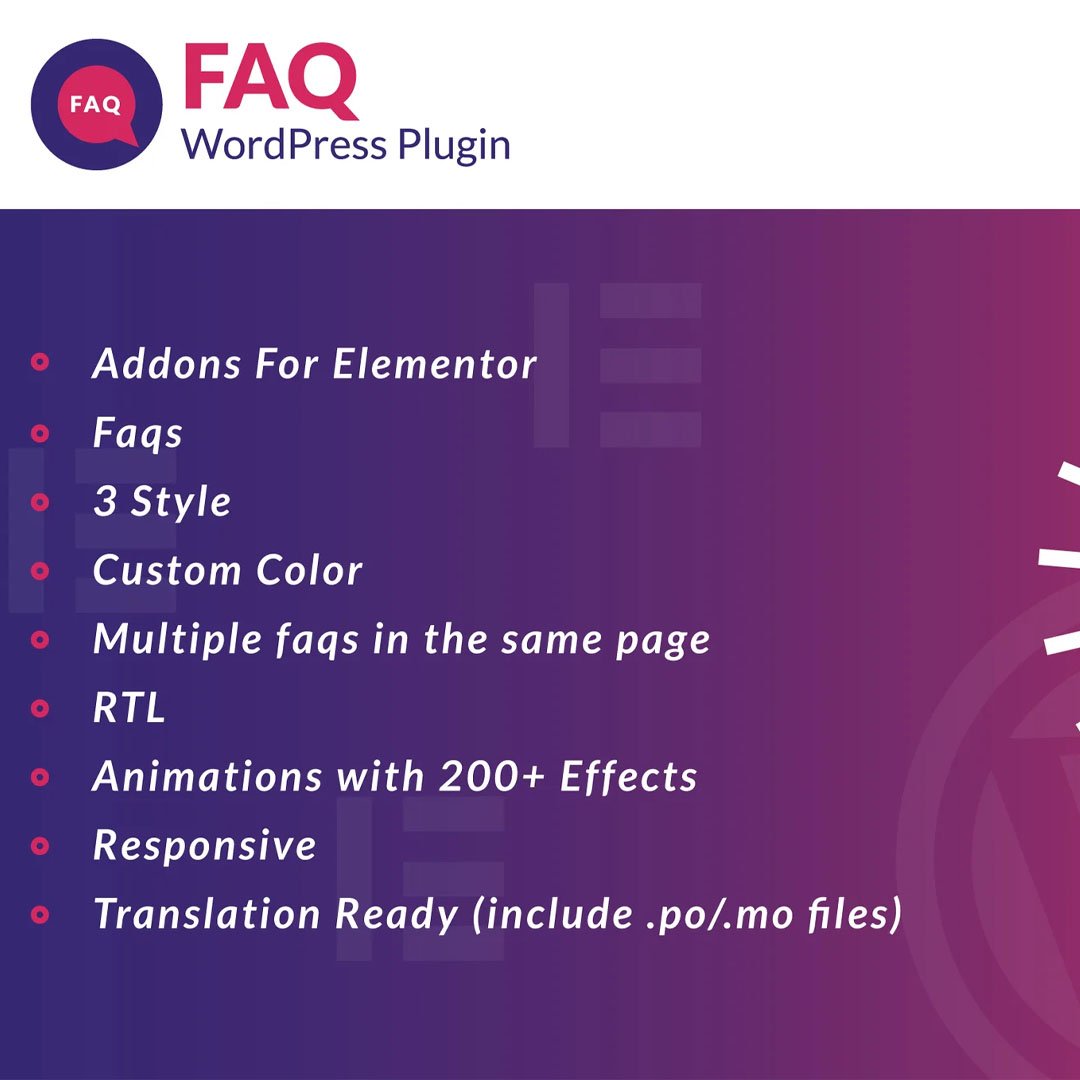 Faq for Elementor WordPress Plugin