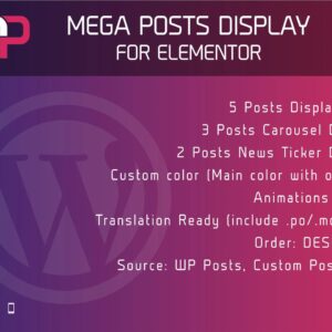 Mega Posts Display for Elementor Wordpress Plugin