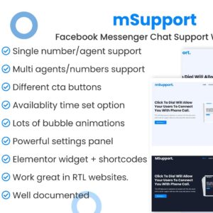 Messenger chat support WordPress Plugin