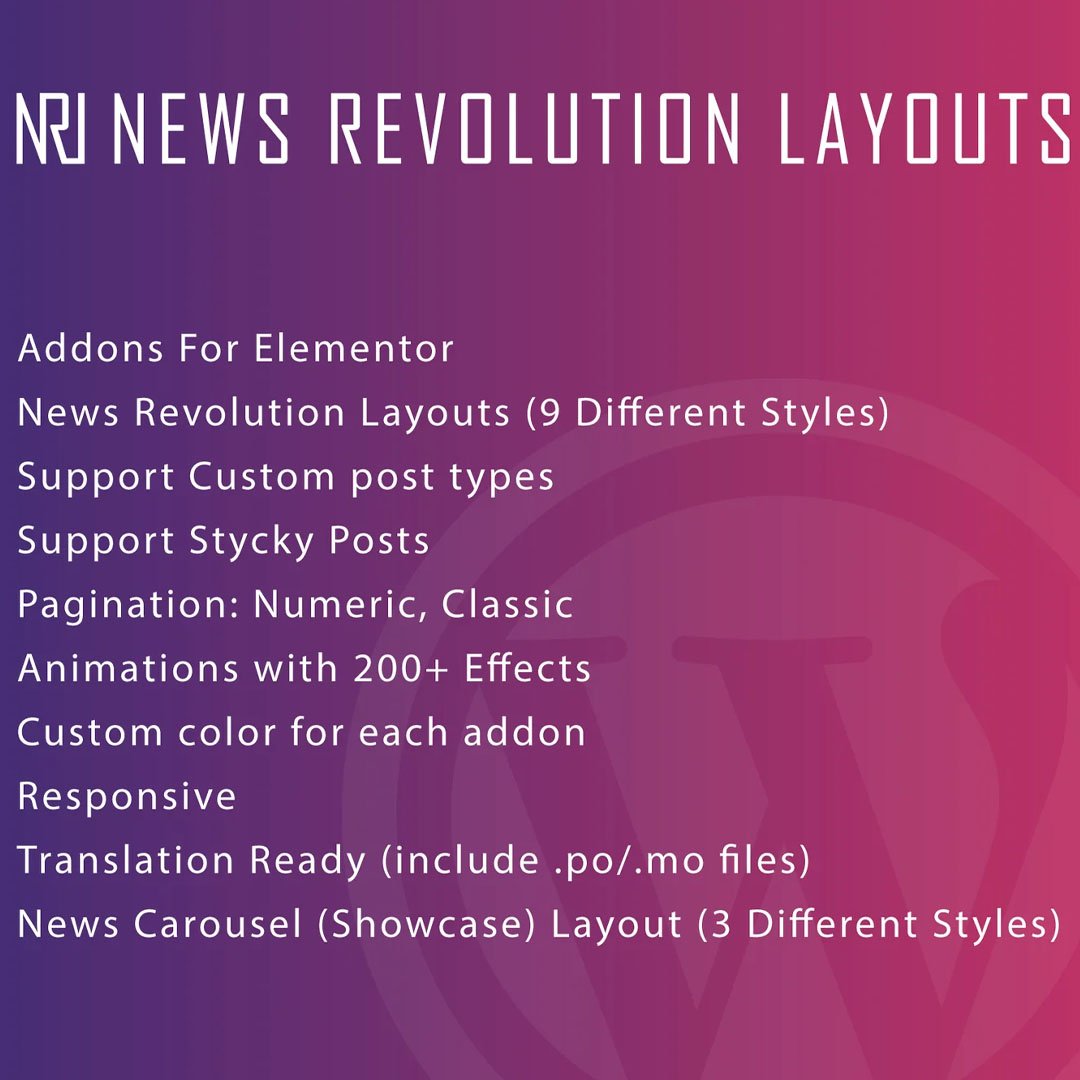 News Revolution Layouts for Elementor Plugin