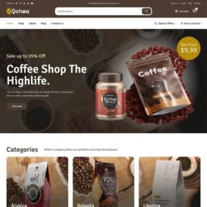Qohwa - Coffee Shop & Store Ecommerce Elementor Pro Template Kit