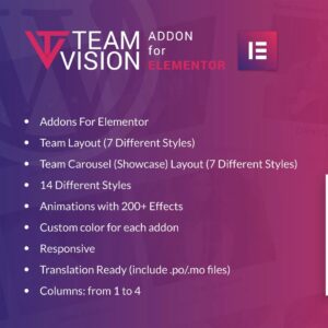 Teamvision for Elementor WordPress Plugin